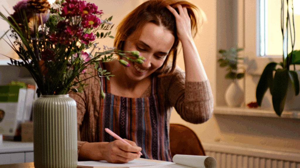 Anja Giersberg beim Meal Prep und Erstellen einer Einkaufsliste für ein zuckerfreies Leben